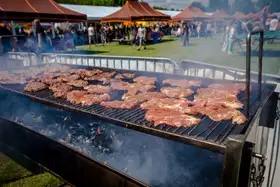 Grill i dania grillowe przygotowane na rodzinny piknik firmowy